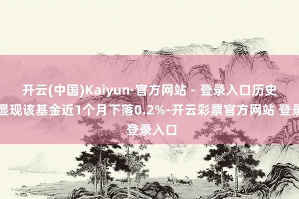 开云(中国)Kaiyun·官方网站 - 登录入口历史数据显现该基金近1个月下落0.2%-开云彩票官方网站 登录入口
